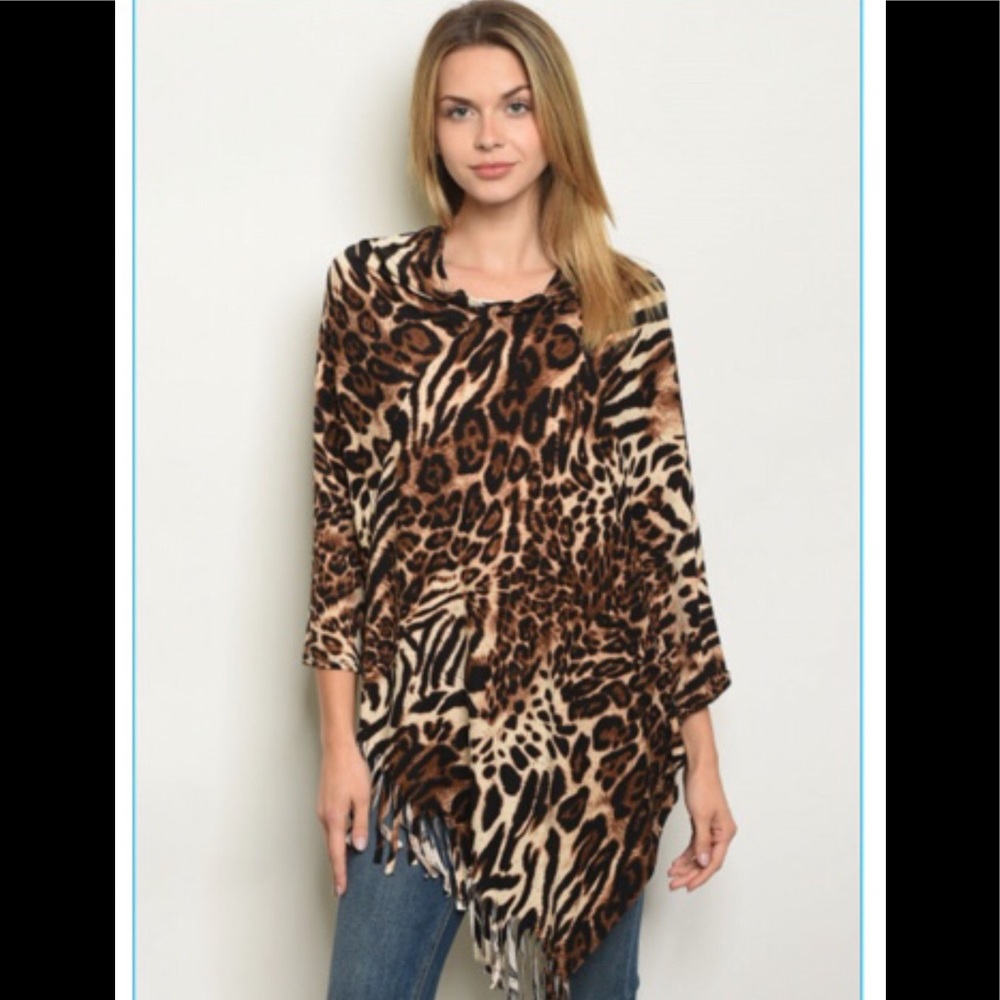 ❤️Fun leopard print poncho - Picture 2 of 8
